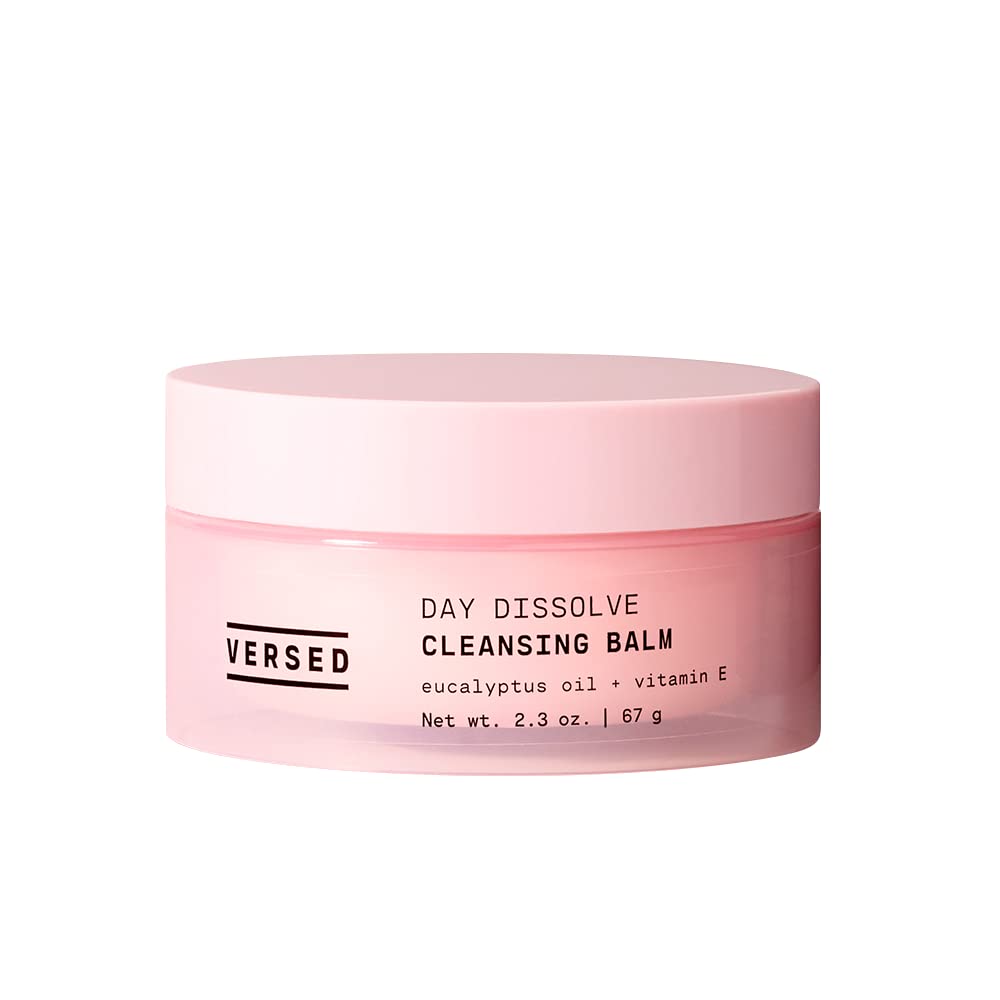 Versed Day Dissolve Cleansing Balm - Makeup Melting Balm Infused with Vitamin E + Eucalyptus Oil to Calm Skin - Oil Based Double