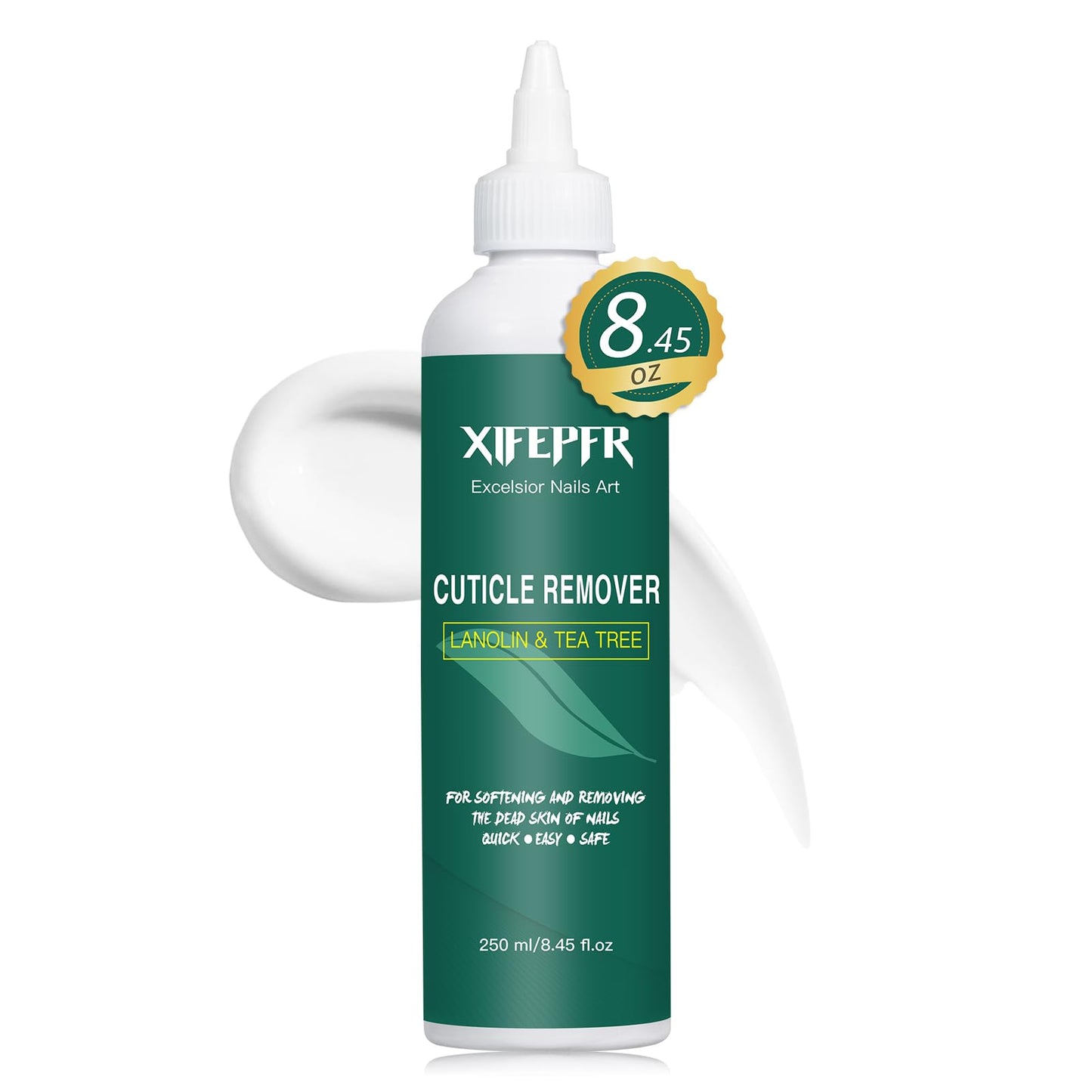 Xifepfr Cuticle Remover, 8.45 Fl Oz Cuticle Softener, Instant Cuticle Remover Liquid, Salon Quality Cuticle Cream Professional N