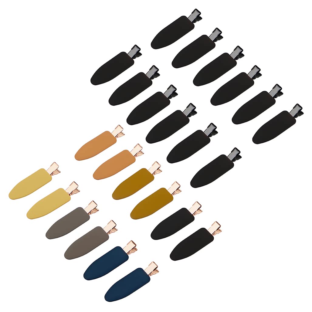 Minihope 24 Pieces Hair Clips - Dent-Free Soft Clips For Women And Girls, Including Harry Josh Clips (Morandi & Black)