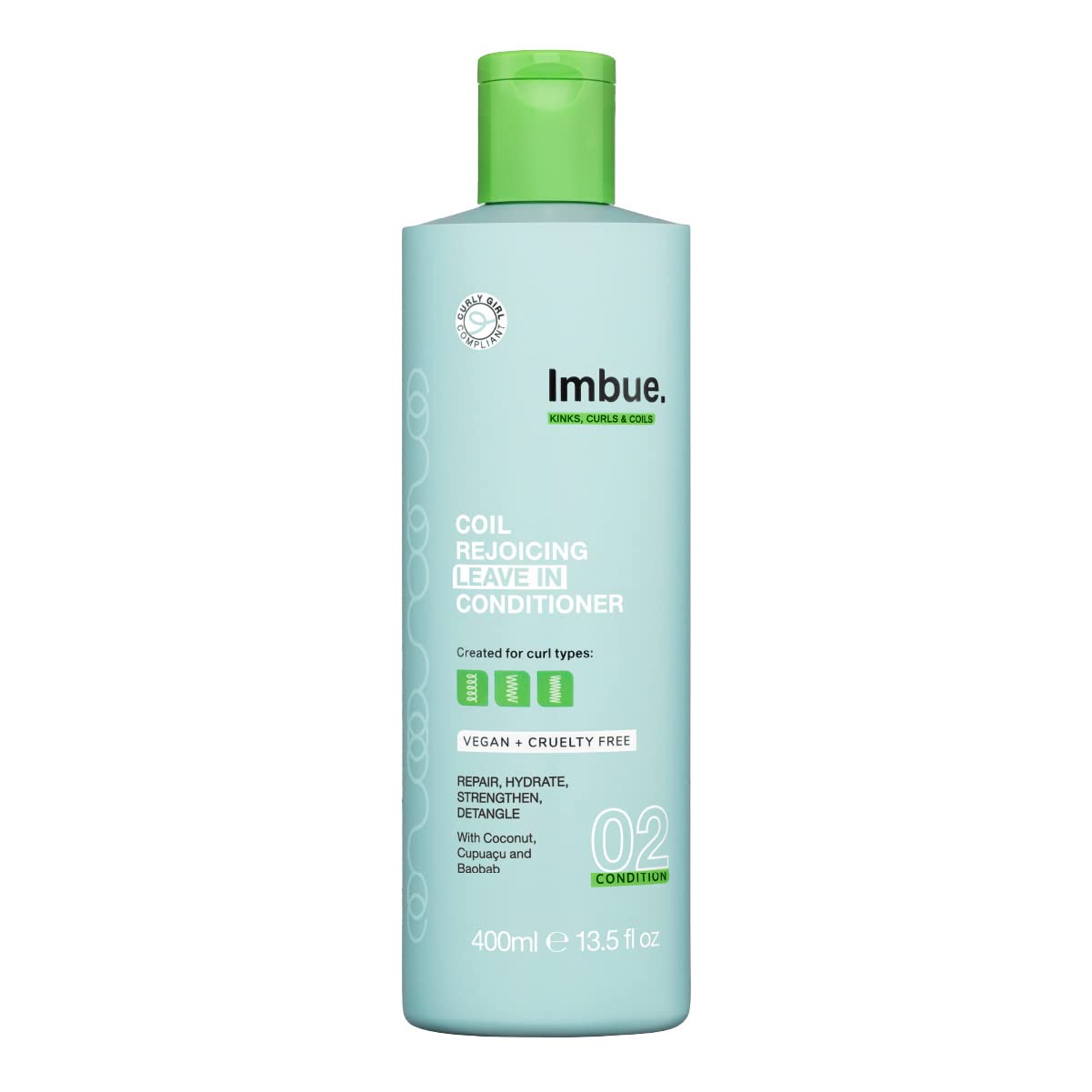 Imbue Leave-In Curly Hair Conditioner, 4A-4C Natural Hair Friendly, 13.5 Fl Oz, Curl Cream, Paraben Free, Cruelty Free, Vegan, F