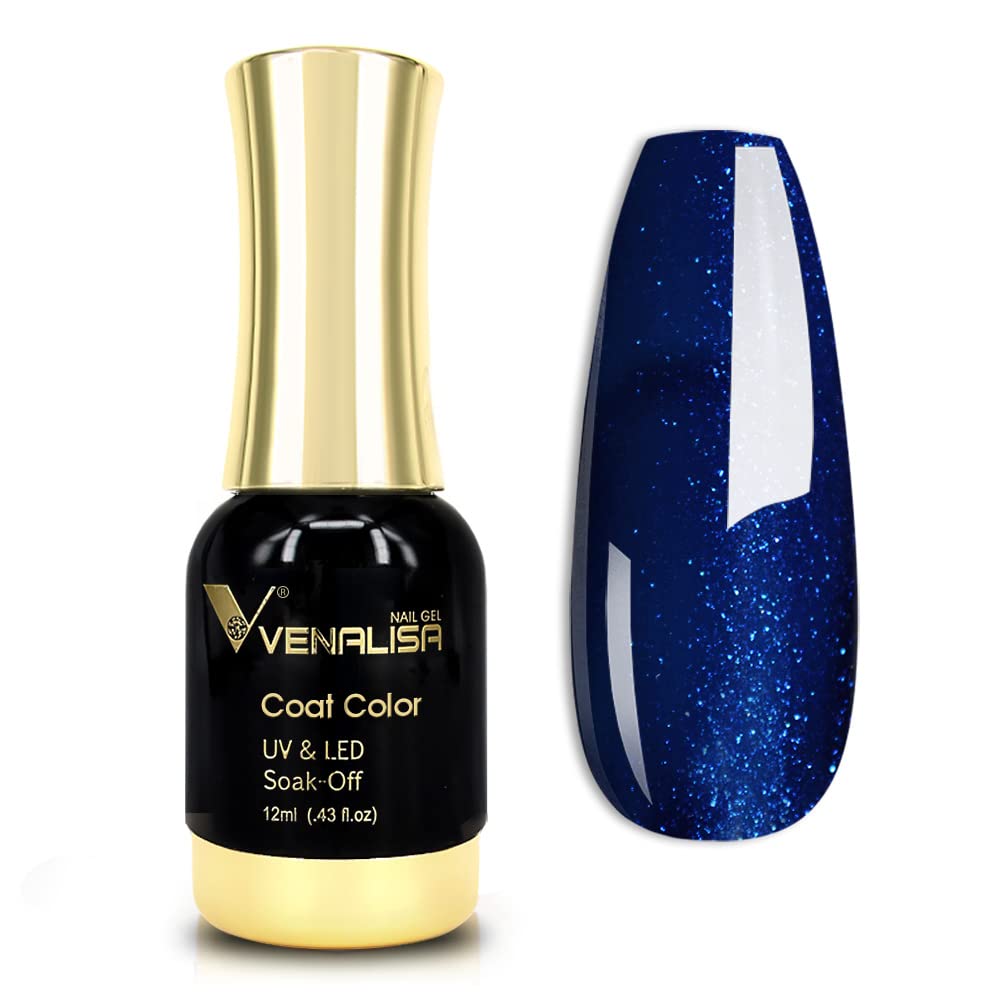 Venalisa Gel Nail Polish, 12Ml Deep Pearly Blue Color Soak Off Uv Led Nail Gel Polish Nail Art Starter Manicure Salon Diy At Hom