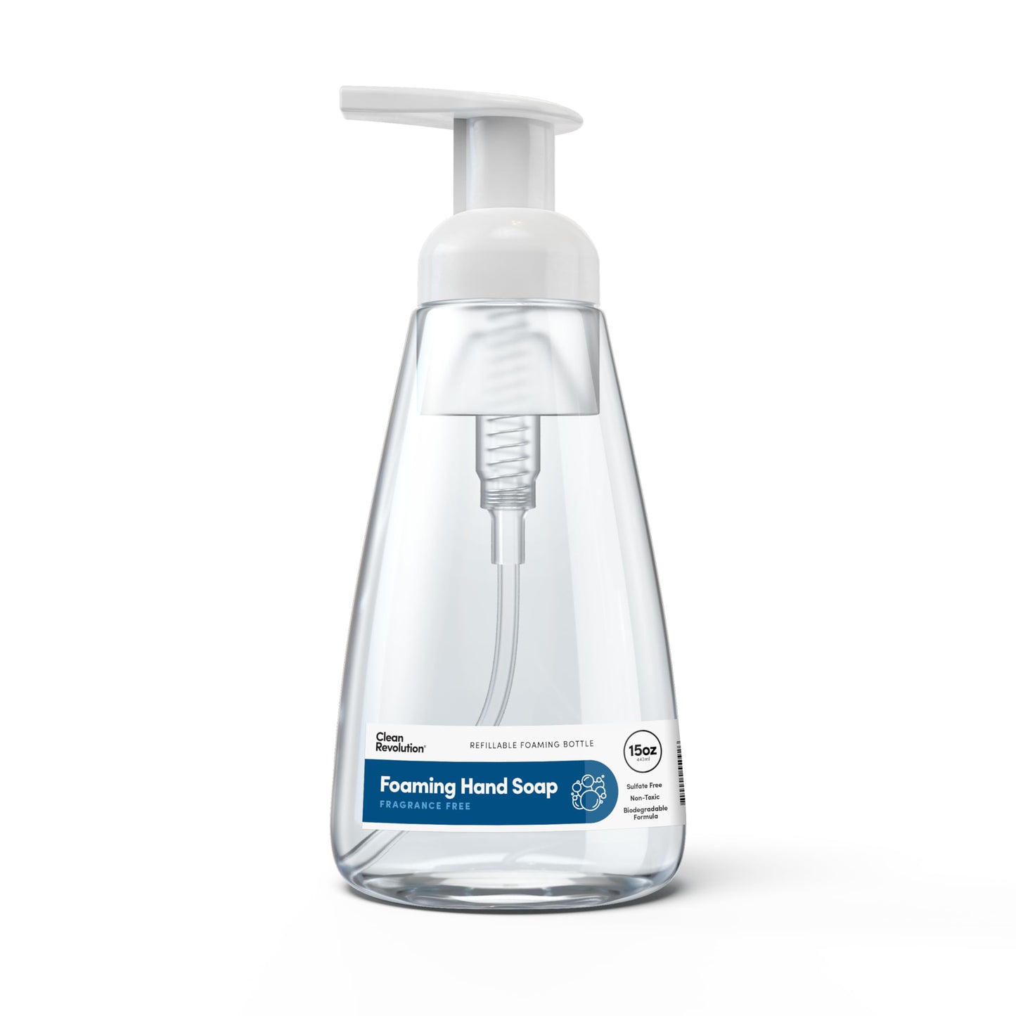 Clean Revolution Foaming Hand Soap, Gentle, Moisturizing, Ready To Use Formula, Real Essential Oils, Gluten Free, Fragrance Free