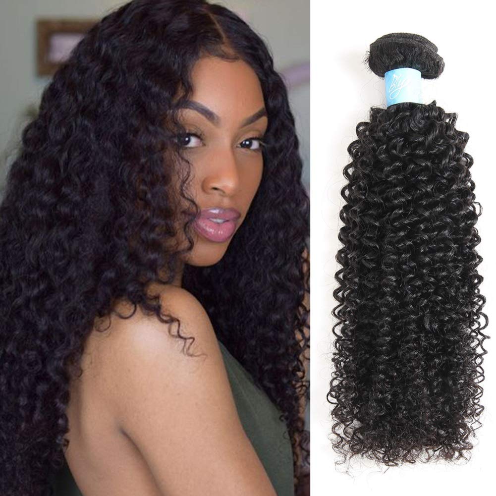 Bly 7A Mongolian Kinky Curly Human Hair 3 Bundles Pack 22/24/26 Inch Unprocessed Hair Weave Weft For Black Women Natural Color