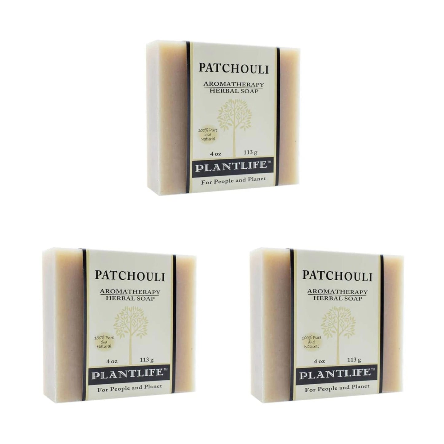 Plantlife Patchouli 3-Pack Bar Soap - Moisturizing And Soothing Soap For Your Skin - Hand Crafted Using Plant-Based Ingredients