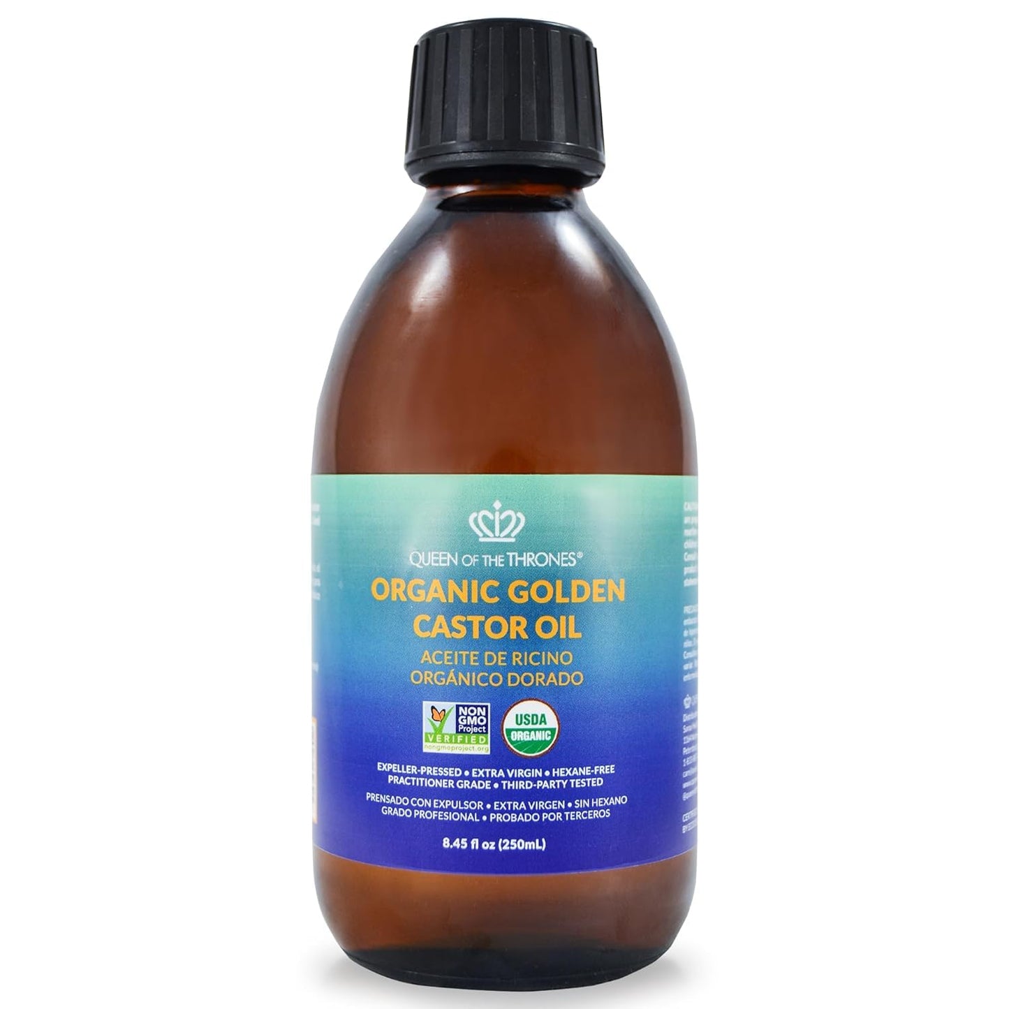 Queen Of The Thrones Organic Golden Castor Oil - | 100% Pure & Expeller-Pressed For Hair, Skin & Nails | Hexane Free | Usda Cert