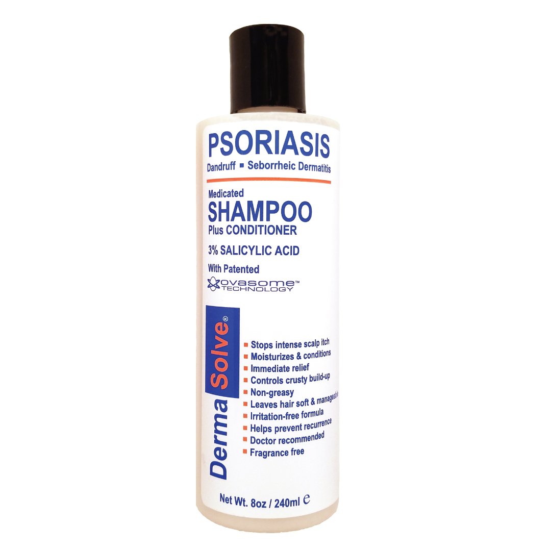 Dermasolve Psoriasis & Dandruff Shampoo + Conditioner, 8 oz - Heals Itchy, Flaky Skin, Soothes & Moisturizes Inflamed Scalp