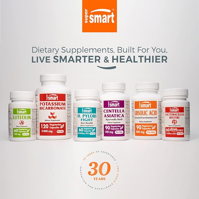 SuperSmart Zinc L-Carnosine 75mg per Day (Well-Tolerated) - Zinc Carnosine Supplement | Non-GMO & Gluten Free - 120 Vegetarian Capsules