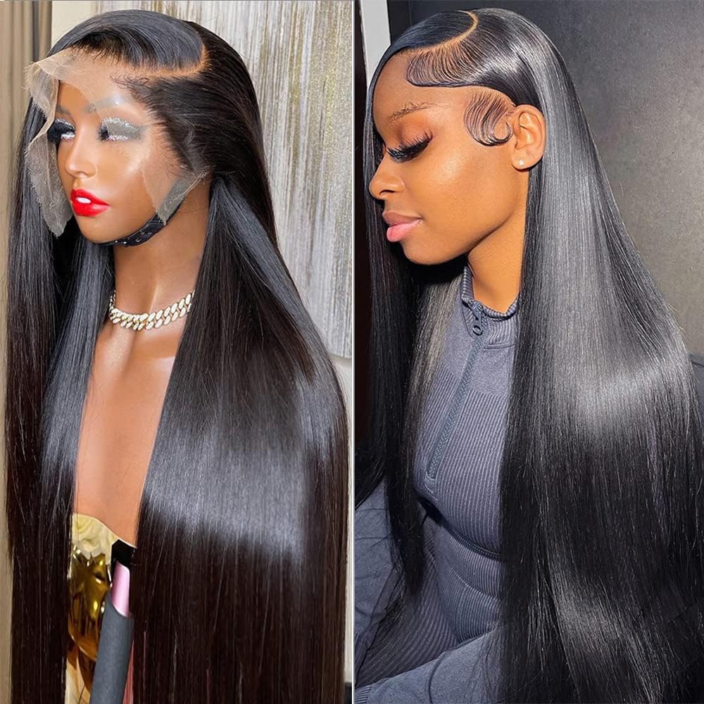 Iris Queen Straight 30Inch 220 Density Transparent Lace Frontal Human Hair Wigs Pre Plucked For Women 12A 13X4 Hd Lace Front Wig