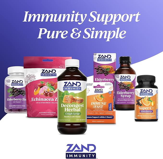 Zand Immunity Super C+ PM, Nighttime Immune Support Plus Melatonin, 1000mg PureWay-C Vitamin C, Zinc, D3 & Elderberry, Enhanced Absorption - 60 Tablets, 30 Servings