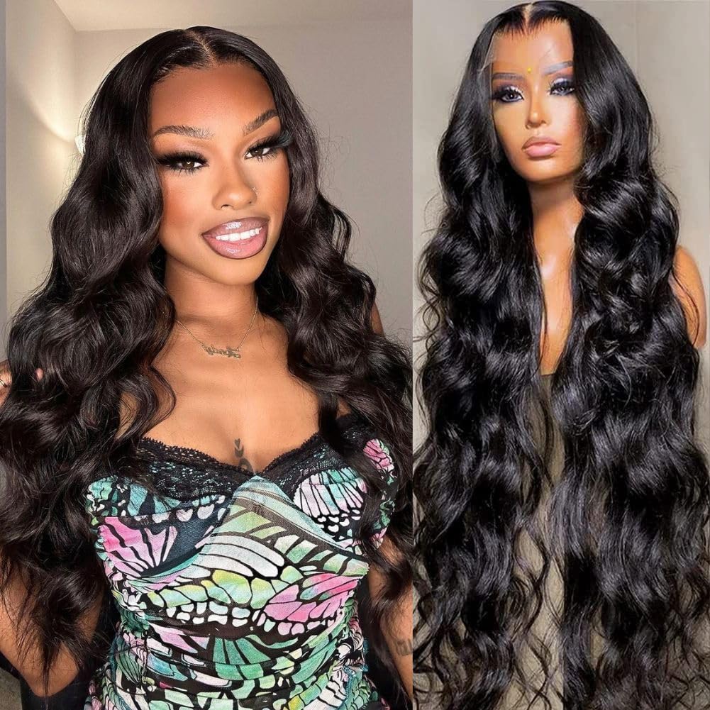 13X6 Body Wave Lace Front Wigs Human Hair Pre Plucked Glueless Wigs Human Hair 220% Density Hd Transparent Lace Frontal Wigs Hum