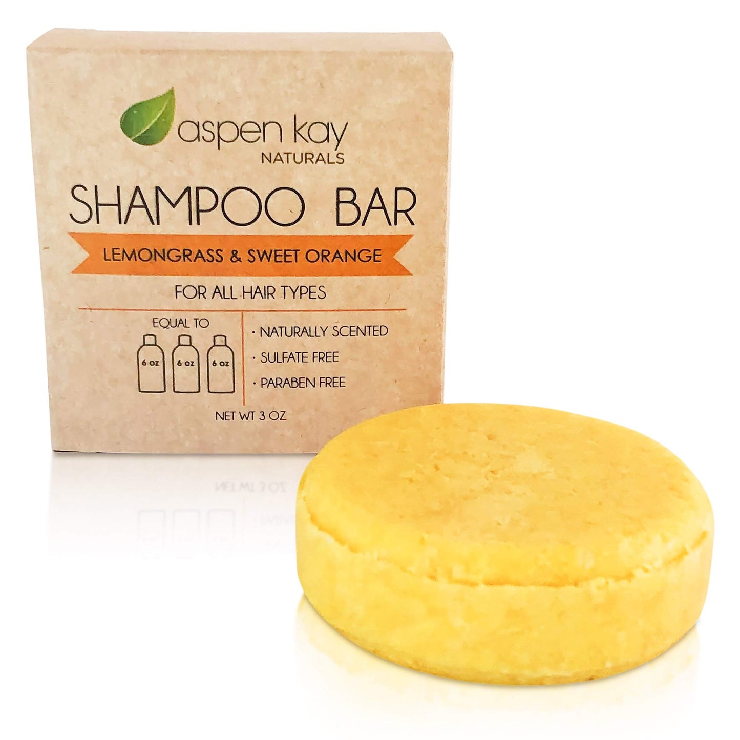 Solid Shampoo Bar, Made With Natural & Organic Ingredients, Sulfate-Free, Cruelty-Free & Vegan, All Hair Types, 3 Ounce Bar (Lem