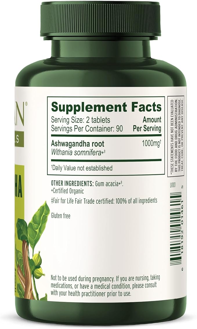 Banyan Botanicals Ashwagandha Tablets – Organic Ashwagandha Root – Renowned Herbal Adaptogen for Natural Energy Support and Stress Support* – 180 Tablets – Non-GMO Sustainably Sourced Vegan