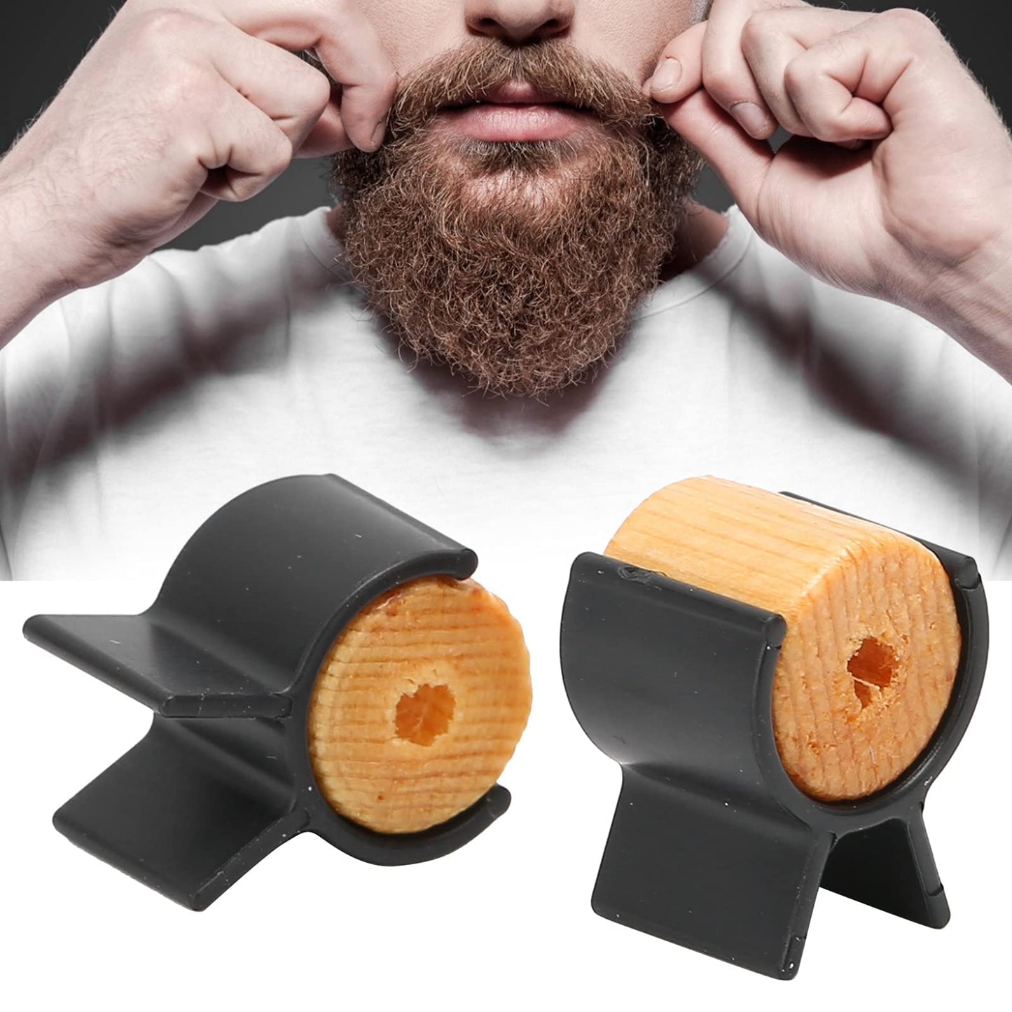 Andrew Handlebar Mustache Training Wheel, 1 Pair Wood Gel Handlebar Mustache Training Wheels, Training Wheel For Mustache Traini