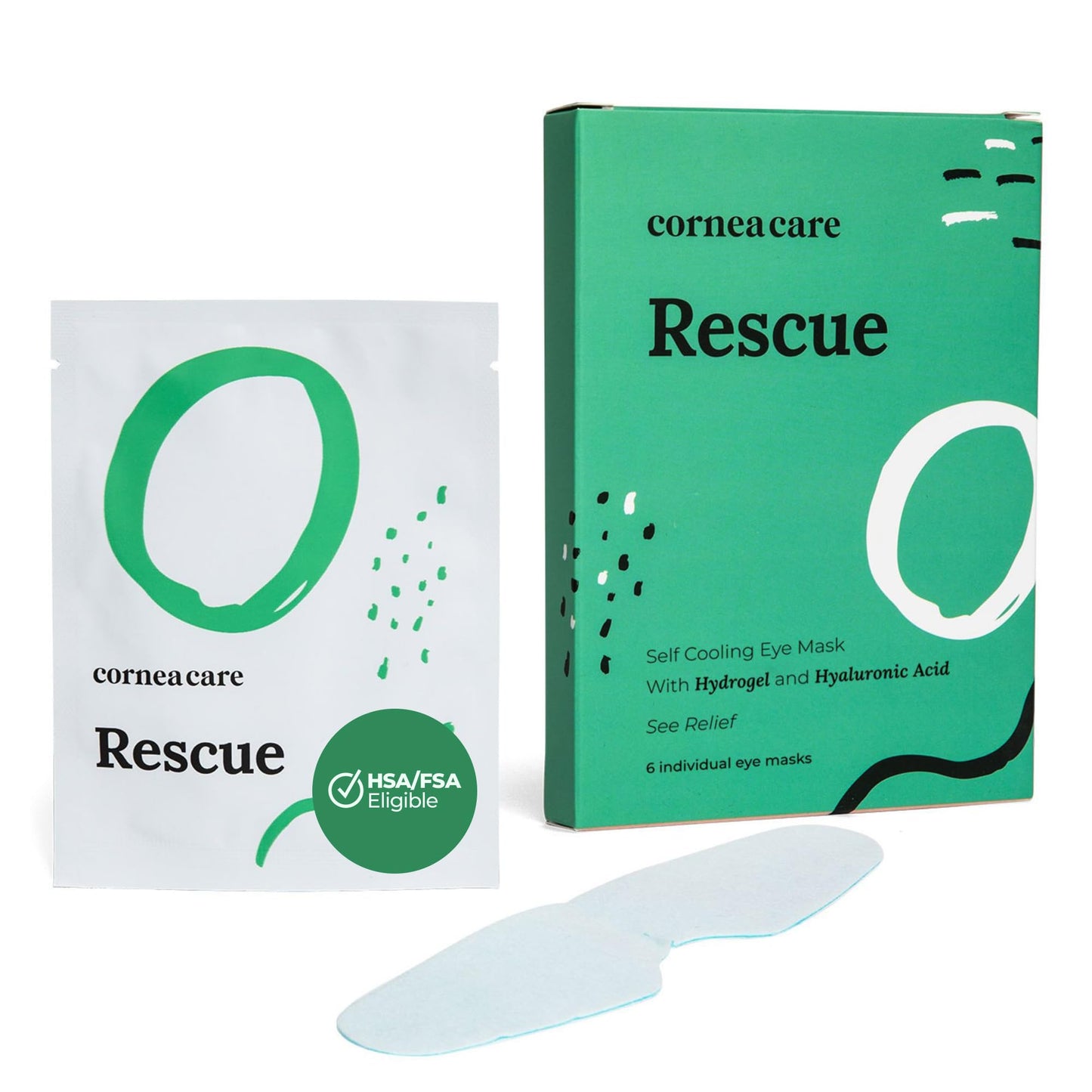 Corneacare | Rescue Hydrogel Self Cooling Compresses | Eye Cooling Pads | Cooling Eye Patches | Cooling Eye Masks | Cold Eye Mas