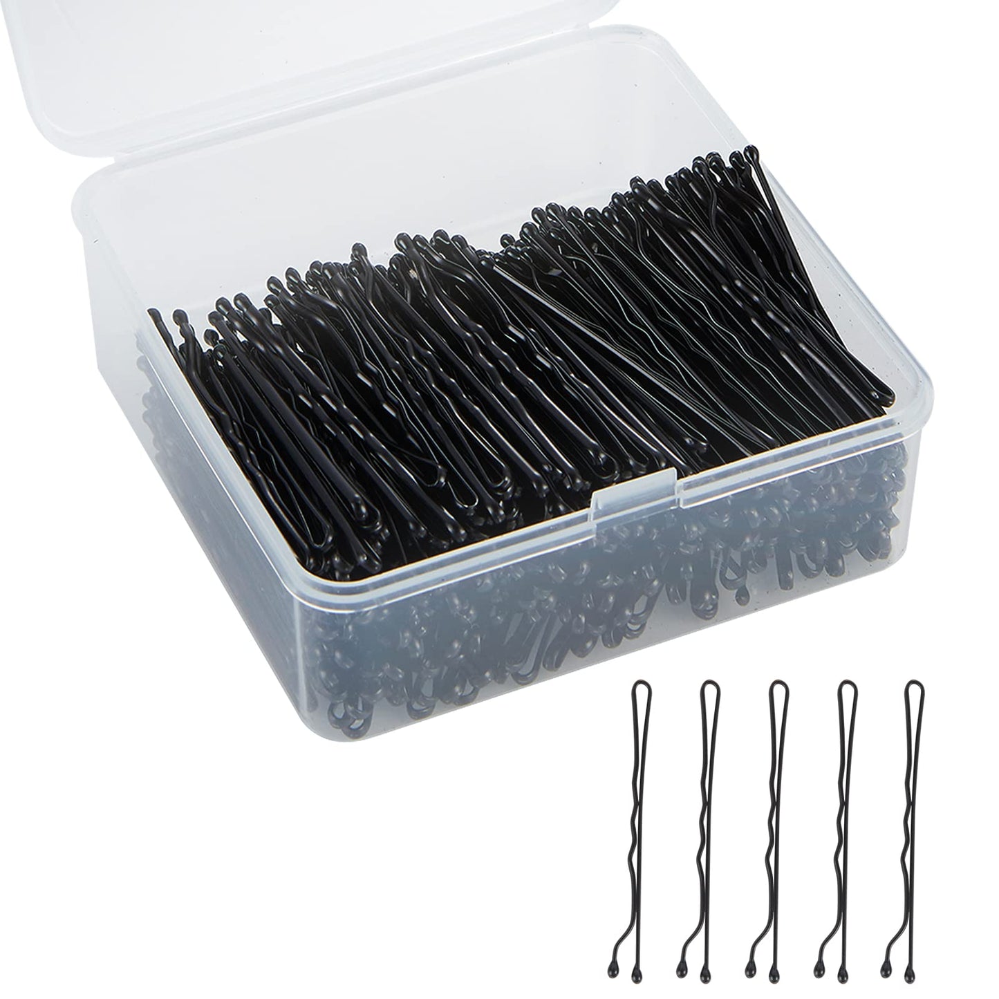 Black Bobby Pins, 400Pcs Hair Bobby Pins For Women, Bun Pins For Thick Hair Thin Hair And All Hair Types, Hair Pins With Case, 1