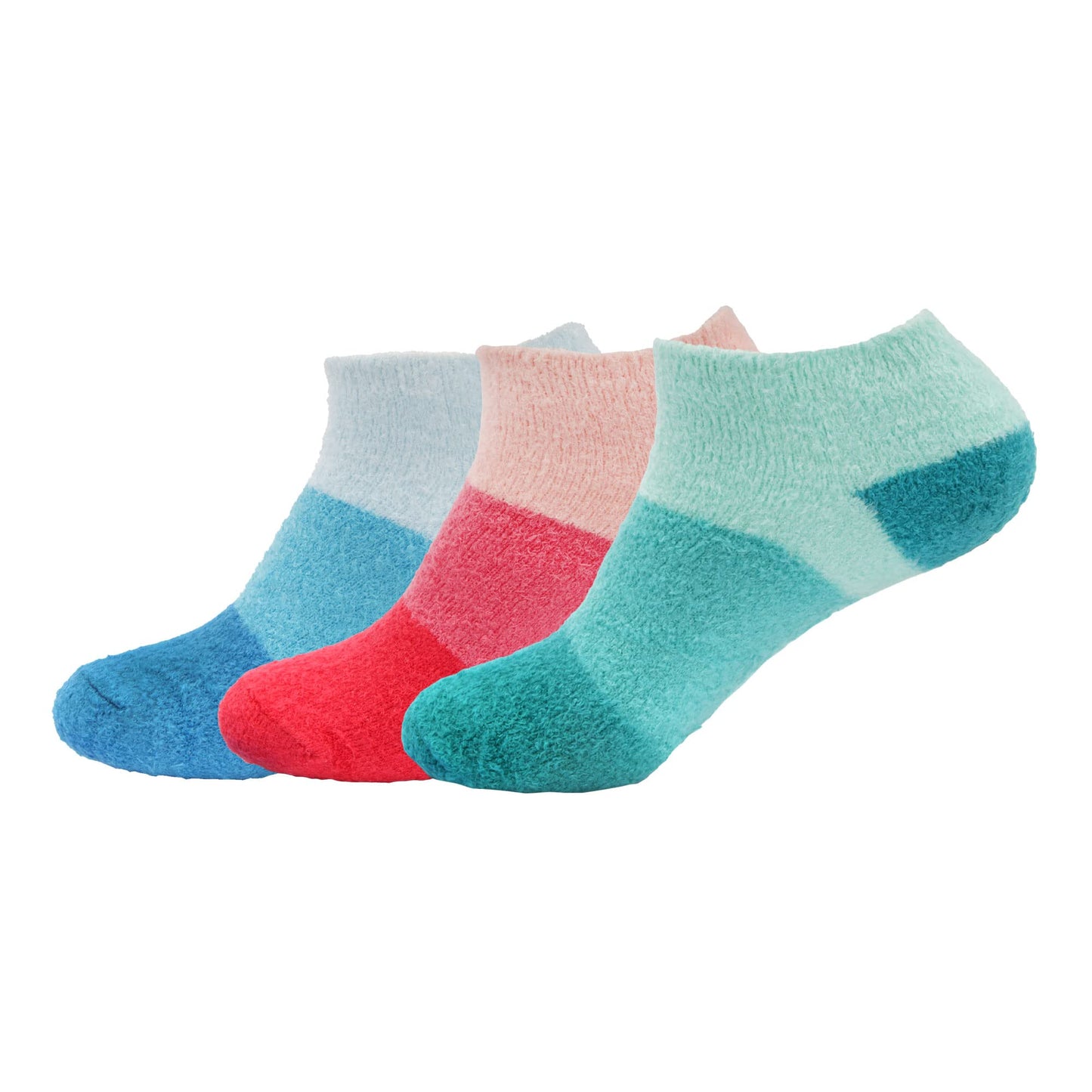 Bamboomn Women'S Small Fuzzy Soft Aloe Infused Nylon Spa Socks, Assortment A, 3 Pairs