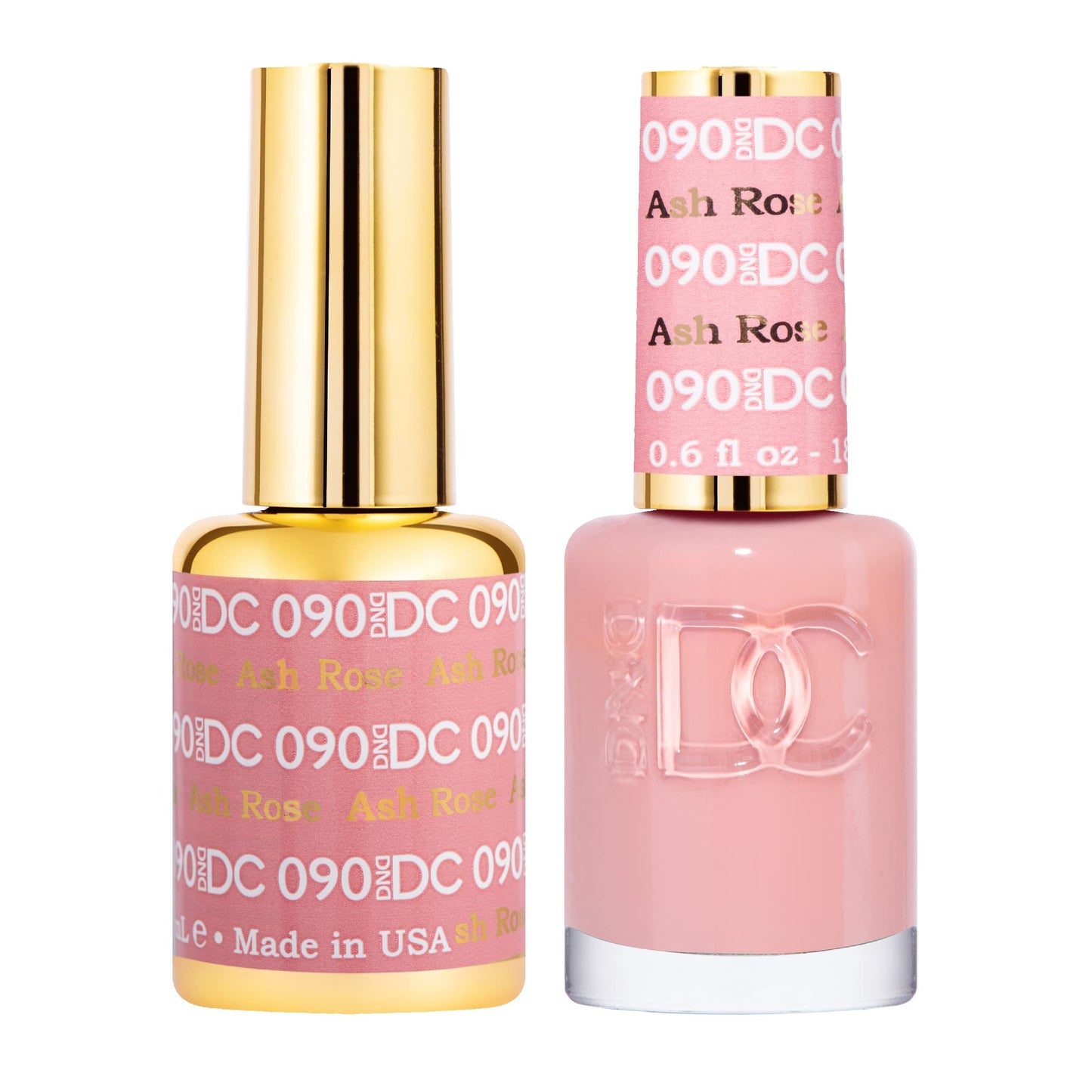 Dnd Dc Gel Polish Set, Pink Collection, Uv/Led Gel Polish And Air Dry Nail Lacquer, Matching Chip-Free Polish Duo, 090 Ash Rose,
