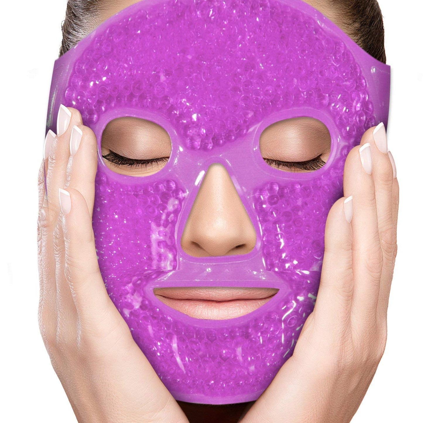 Perfecore Facial Mask Get Rid Of Puffy Eyes Migraine Relief, Sleeping, Travel Therapeutic Hot Cold Compress Pack Gel Beads, Spa
