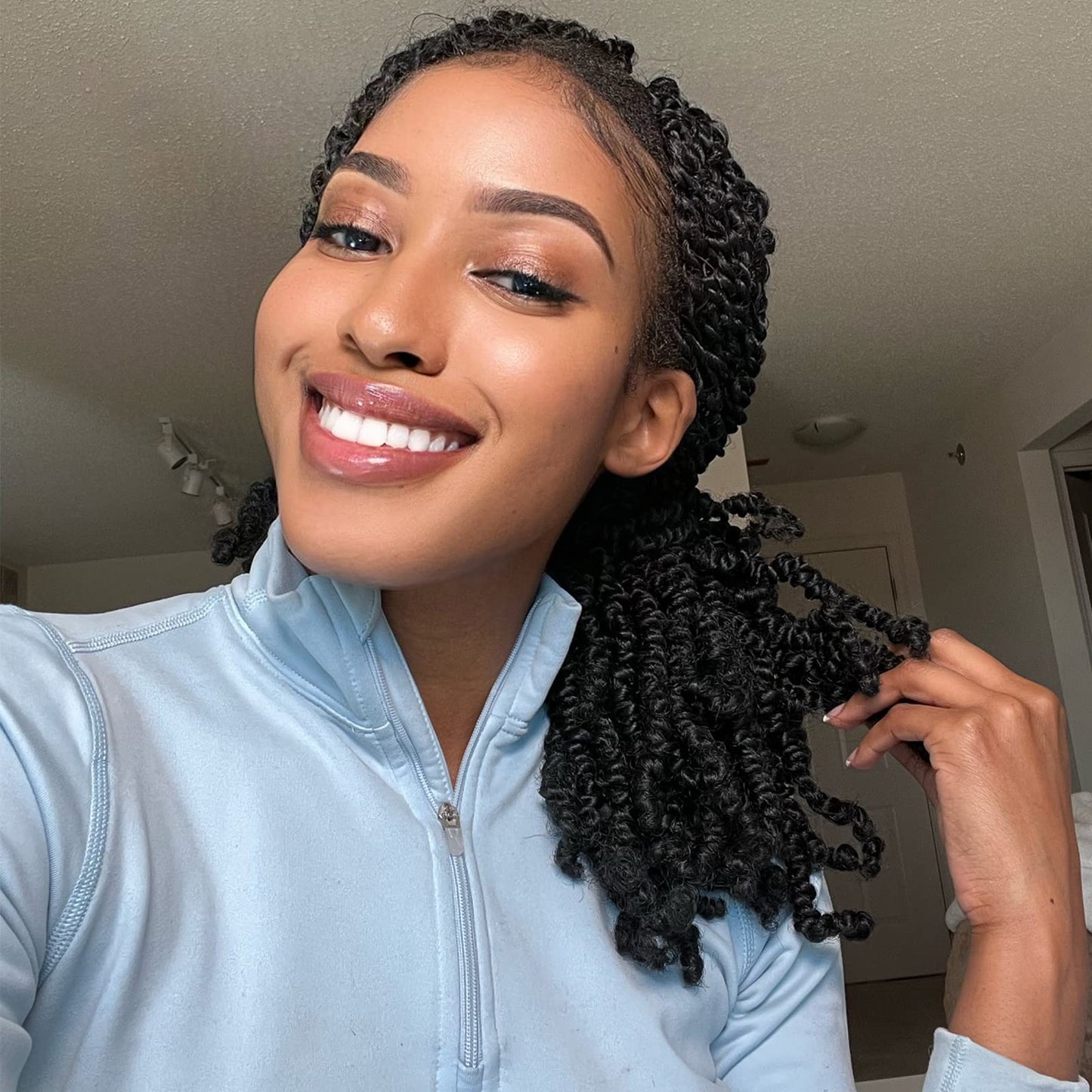 Toyotress Bob Spring Twist Crochet Hair - 8 Inch 7 Pcs (140 Strands) Cute & Versatile Pre-Twisted Spring Twists Crochet Braids S