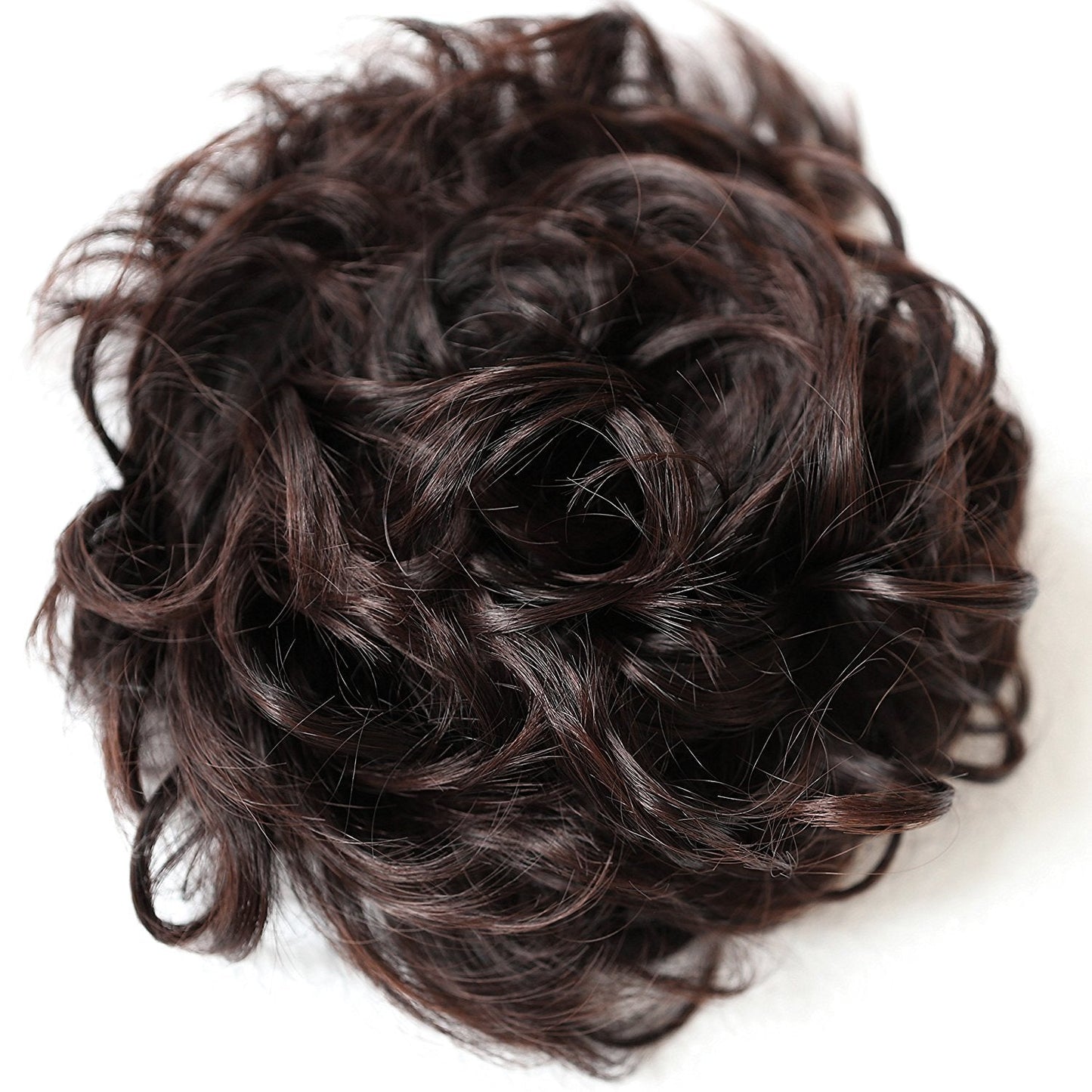 Caisha Hairpiece Hair Wrap Heat-Resistant Synthetic Fibres Curly Messy Updo Dark Brown Mix Hw27