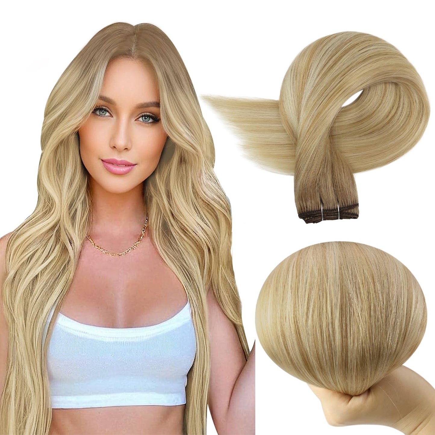 Full Shine 20 Inch Weft Hair Extensions Human Hair Sew In Hair Extensiosn Real Hair Sew In Extensions Color Chestnut Brown To Ho