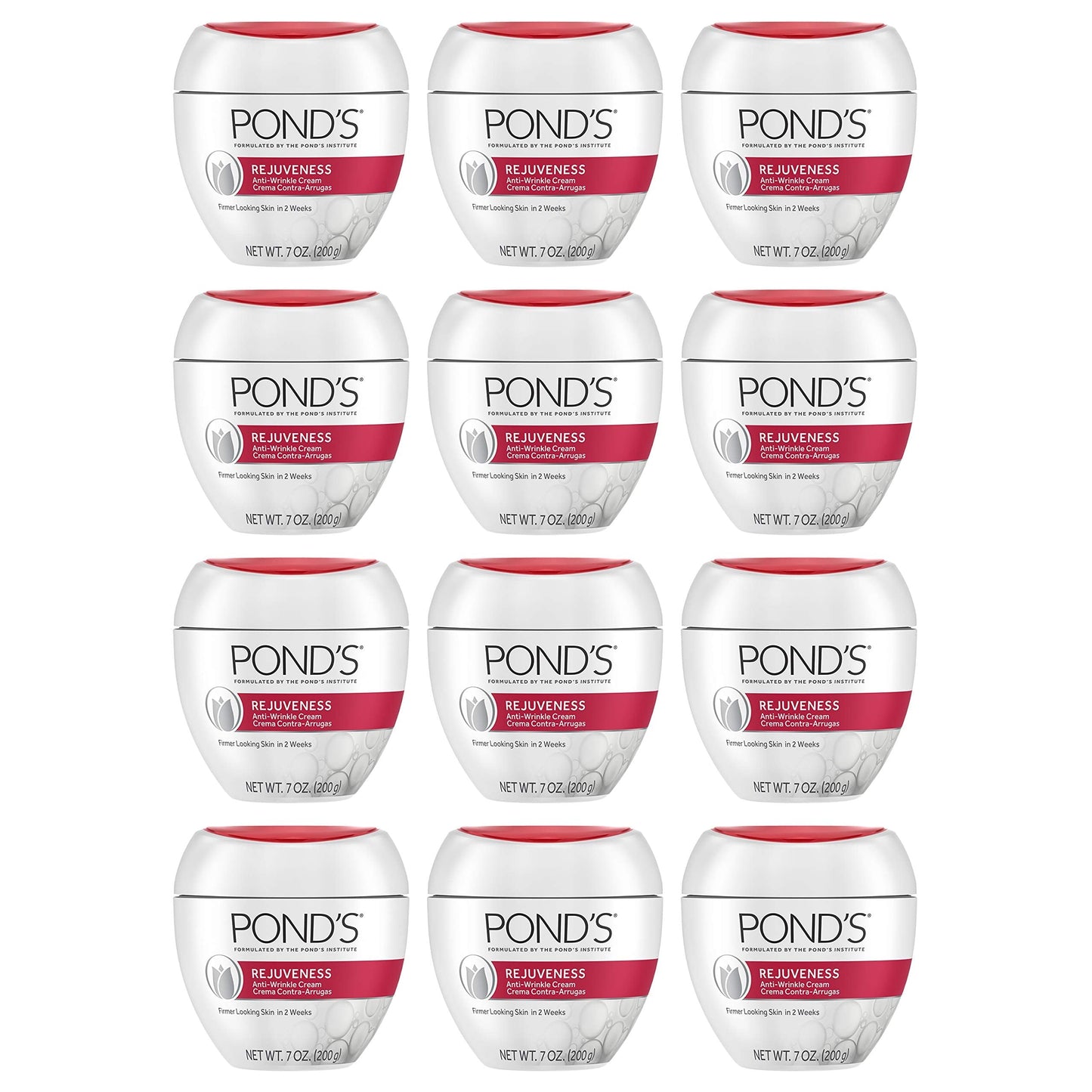 Pond 'S Rejuveness Face Cream For Women, Anti-Aging Face Moisturizer Skin Care With Alpha Hydroxy Acid And Collagen, 7 Oz, 12 Pa