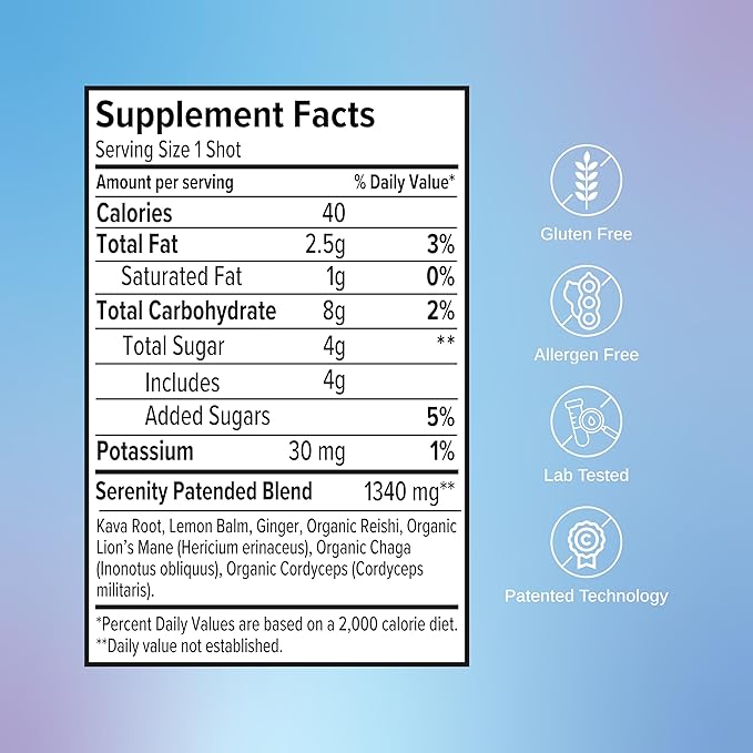 SAGA Organic Relaxation Shots | Contains Adaptogens & Mushrooms - Lion's Mane & Kava | High Bioavailability & Fast Onset | Elevate Mood & Reduce Fatigue | Strawberry Cucumber 2oz Shots (18-Pack)