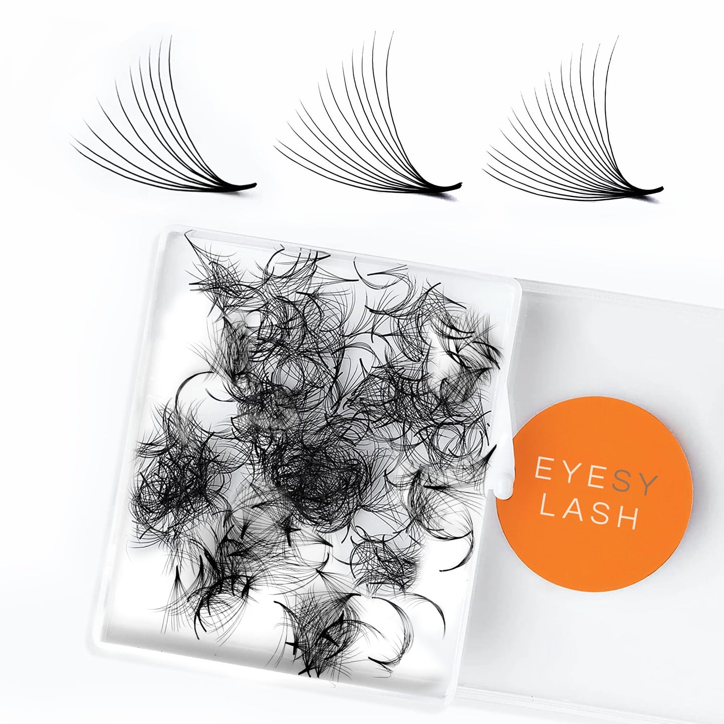 Eyesy Lash 500 Promade Fans - 12D 0.03 Size 12Mm Curl Cc - Mega Volume Premade Lash Fans For Eyelash Extensions Middle Stem Hand