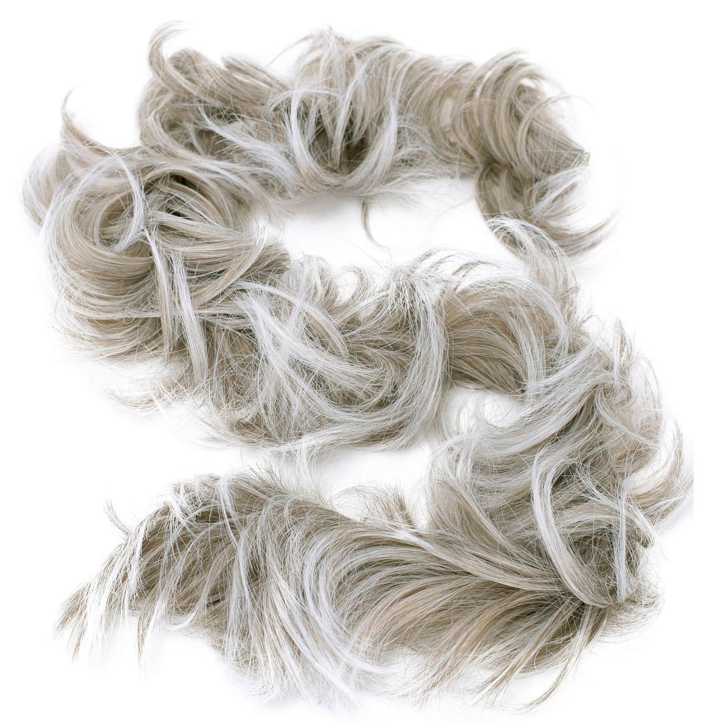 Caisha Hairpiece Hair Wrap Heat-Resistant Synthetic Fibres Curly Messy Updo Gray Mix Hw31