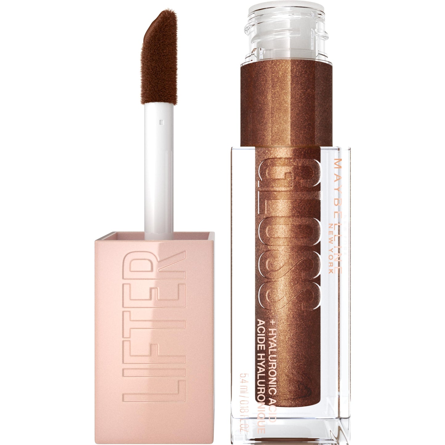 Maybelline Lifter Gloss, Hydrating Lip Gloss With Hyaluronic Acid, High Shine For Plumper Looking Lips, Crystal, Golden Neutral,