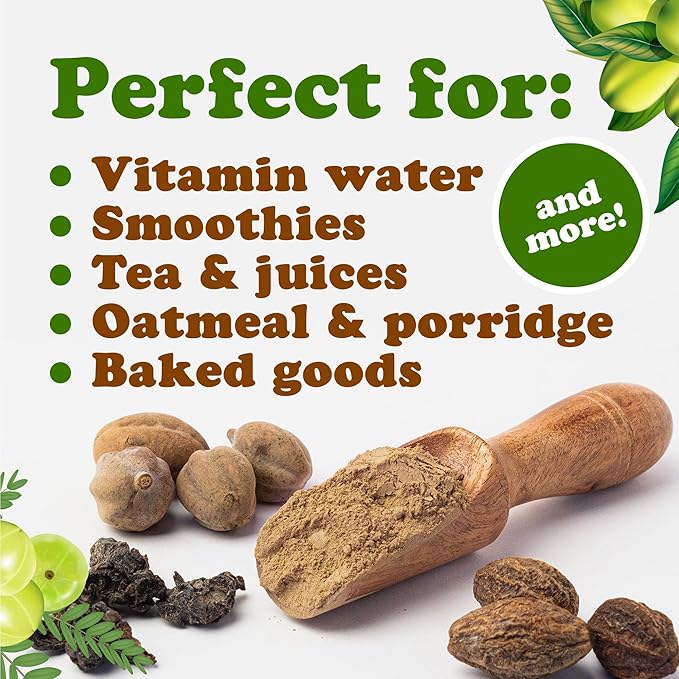 Food to Live Organic Triphala Powder, 8 Ounces – Natural Detox, Blend from Fruits Amalaki, Haritaki and Bibhitaki, Non-GMO, Perfect for Tea and Smoothies, Vegan, Kosher, Bulk