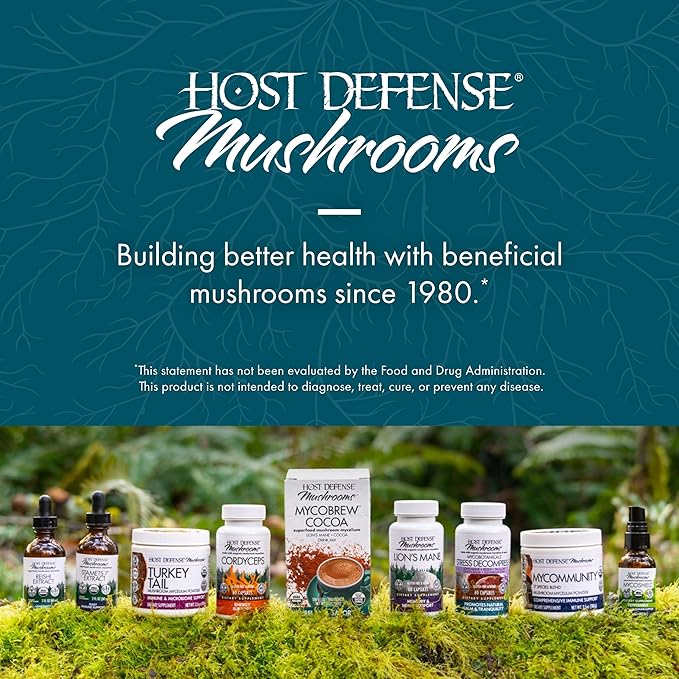 Host Defense CordyChi Capsules - Energy & Immune Support Supplement - Cordyceps & Reishi Mushroom Supplement for Relaxation & Respiratory Support - Aids Against Tiredness - 60 Capsules (30 Servings)*