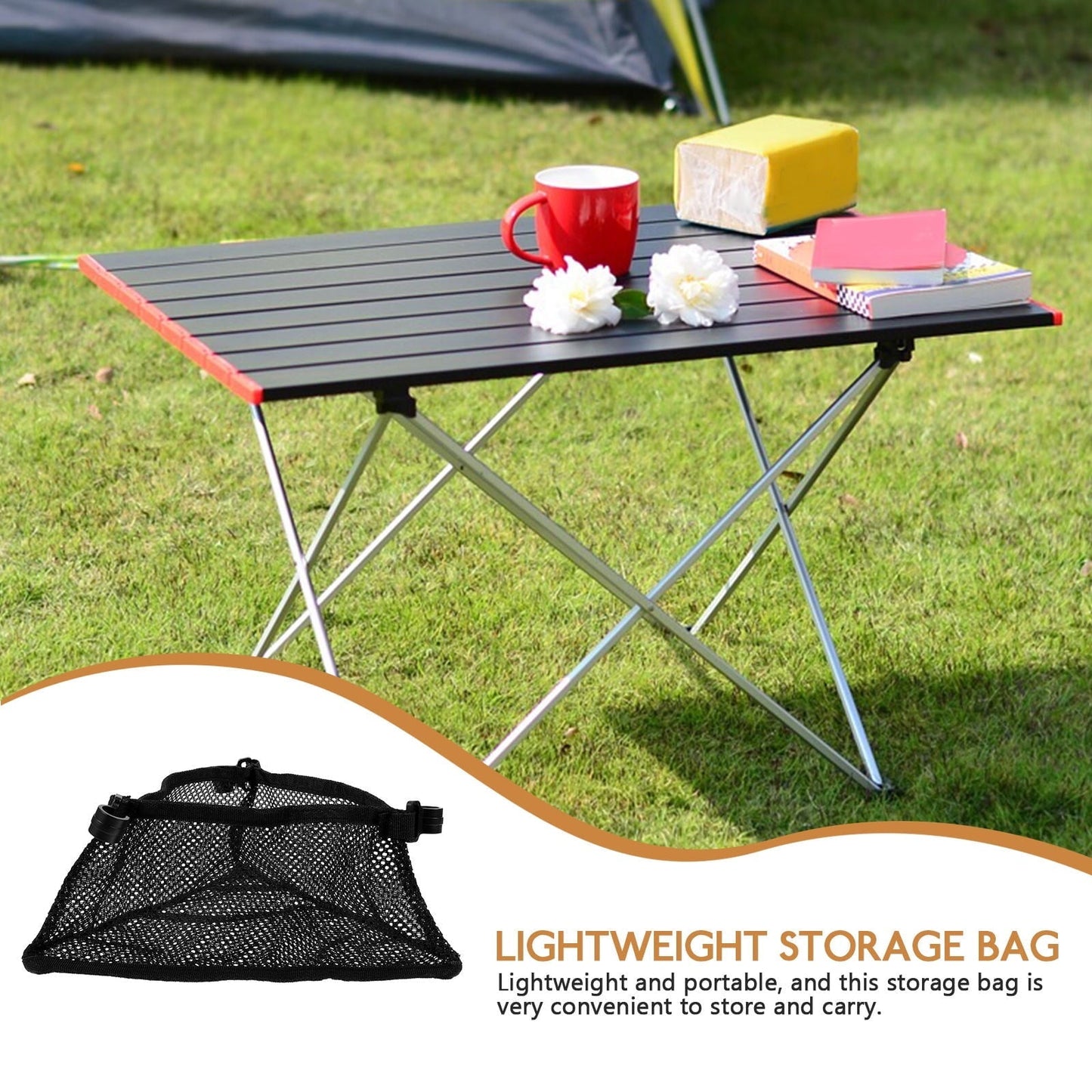 Worgeous Desk Accessories Storage Bag Black Mesh Cloth 1Set