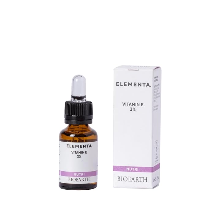 Bioearth Elementa, NUTRI Face Serum with 2% Vitamin E and an Active Base with Argan Oil, Nourishing and Elasticising Effect, Made in Italy, Vegan, AIAB Certification - 15ml Pack