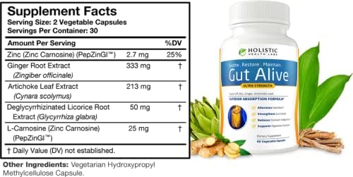 All-Natural Liver and Gut Support | Organic Milk Thistle, Organic Dandelion Root & Organic Black Pepper | Ginger, Artichoke Leaf Extract, Deglycerized Licorice Root & Patented Zinc Carnosine