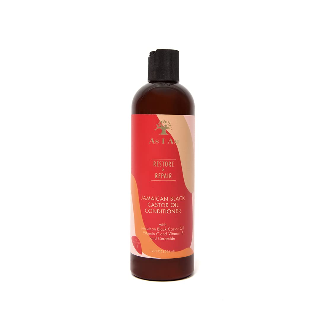As I Am Jamaican Black Castor Oil Conditioner - 12 Ounce - With Jbco, Ceramide, Betaine, Vitamin C, & Vitamin E - Instant Moistu