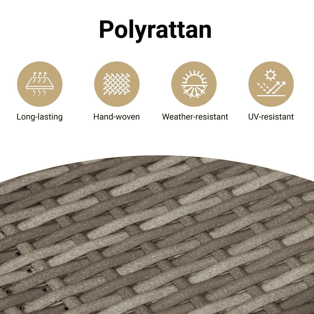 vidaXL Garden Sofa Set Grey PE rattan Large Modular Garden Sofa Set