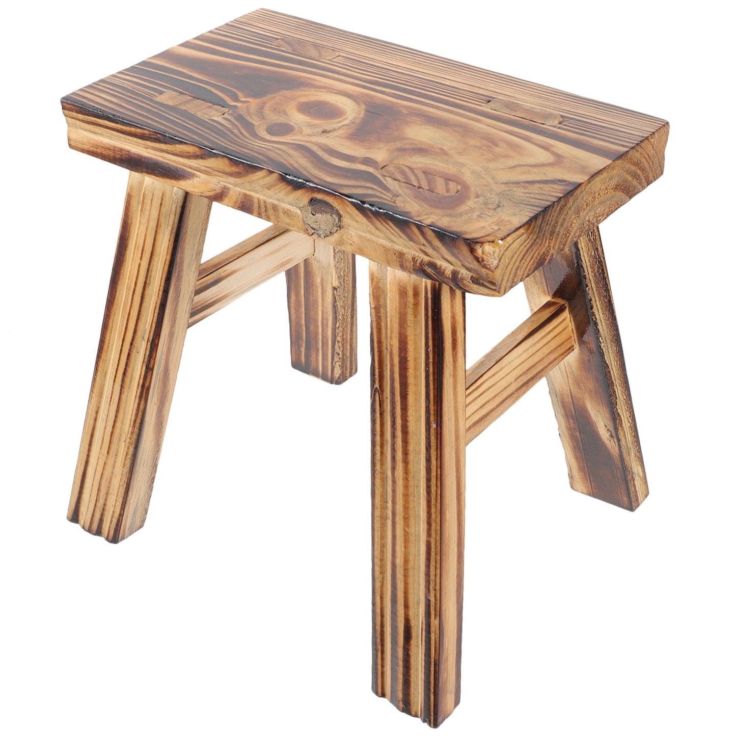 UPOUART Stools Light Brown Wooden 1Pcs 9.4X9.1X7.9In