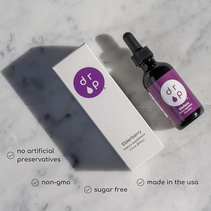 Drop Supplements Elderberry Drops, Vitamin B12 Drops and Vitamin D3+K2 Drops Bundle