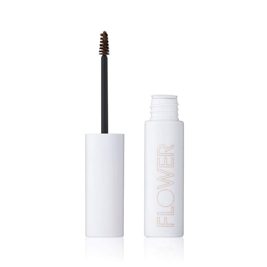 Eyebrow Gel By Flower Beauty | Fiber Fix Brow Gel | Tinted Brow Mascara & Fixative For Eyebrows | Vegan & Cruelty-Free | (Brunet