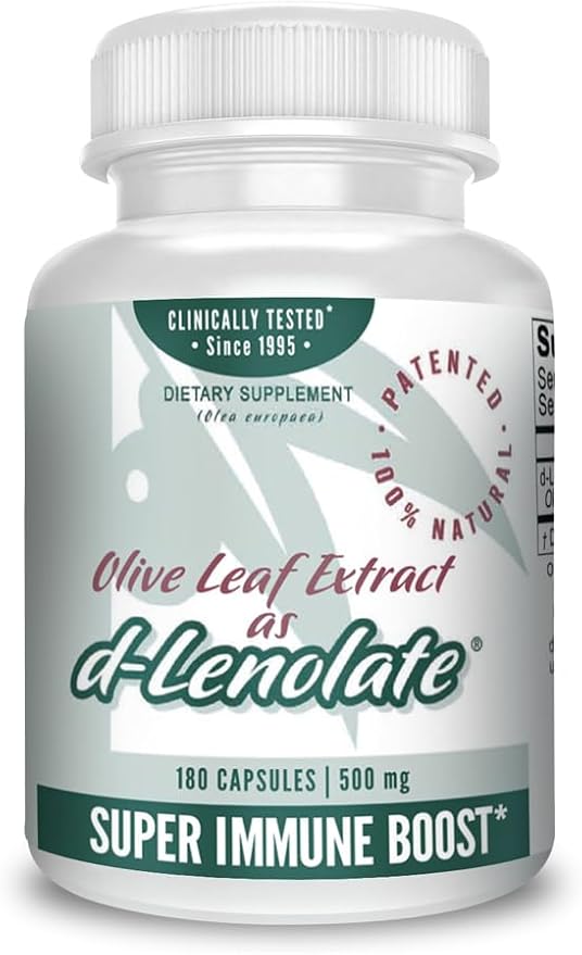 East Park Olive Leaf Extract (OLE) Super Strength d-Lenolate 500mg | 18% or More Oleuropein Immune System Booster | 60 Vegetarian Capsules (Non-GMO)