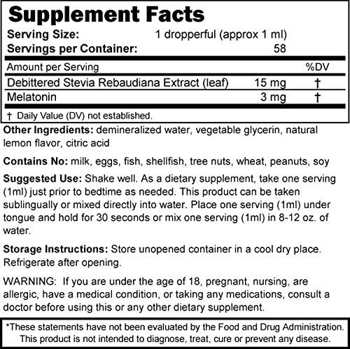 Svasthya Body & Mind Natural Melatonin Liquid Supplement | 100% Organic Sleep Aid for Restful Sleep Support | Alcohol - Free Melatonin Supplement | Stay Asleep Longer