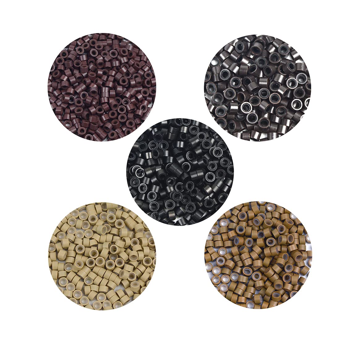 500 Pcs Silicone Lined Micro Rings Links Beads 5Mm Lined Beads For Hair Extensions Tool (Blonde)