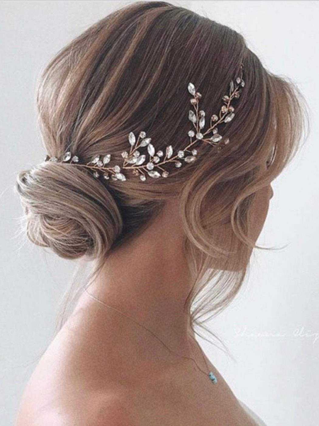 Jakawin Bride Wedding Crystal Hair Vine Silver Rhinestone Hair Piece Bridal Hair Accessories For Women And Girls Hv113 (Silver)