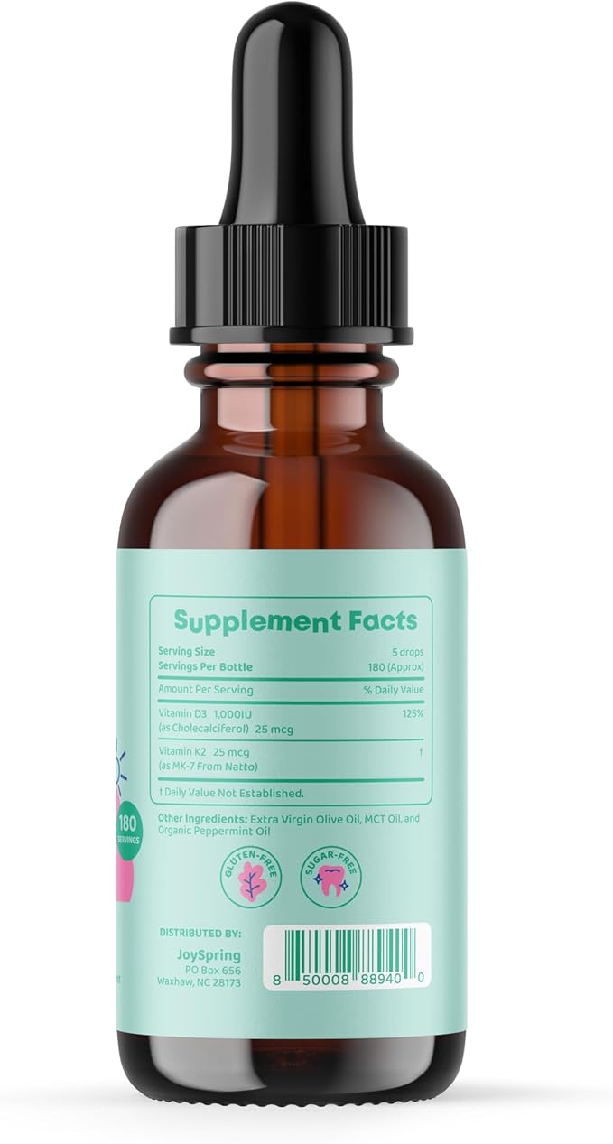 JoySpring Vitamin D3 with K2 and Appetite Booster Drops for Kids