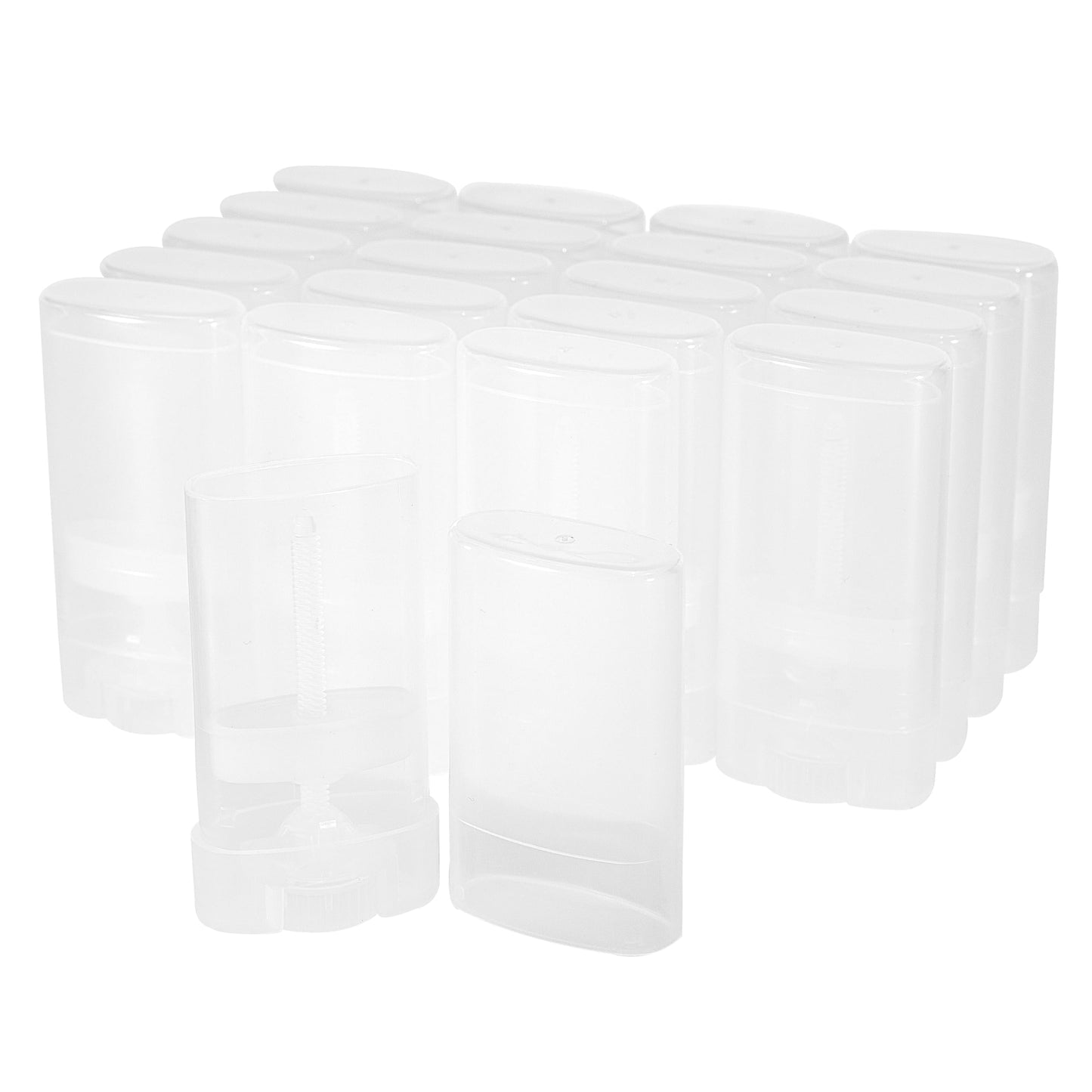 Xiboya Textile Empty Oval Deodorant Lip Lipstick Balm Tubes Containers Plastic 20Pcs 15Ml Transparent (15Ml, Transparent)