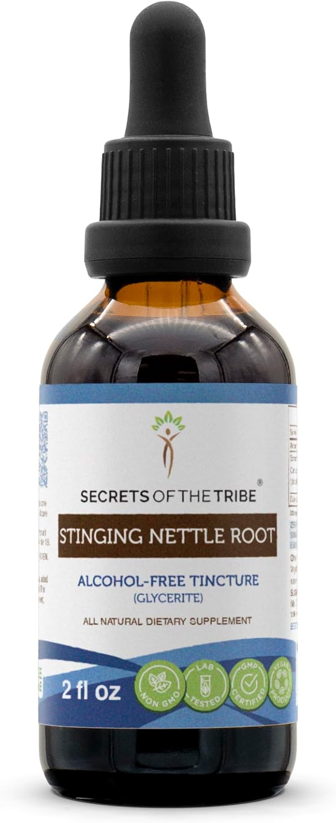 Secrets of the Tribe Stinging Nettle Alcohol-Free Liquid Extract, Stinging Nettle (Urtica Dioica) Dried Root (2 FL OZ)