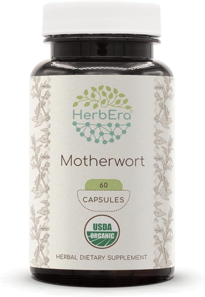 Motherwort USDA Organic 60 Capsules | Natural Herbal Supplement | Certified Organic Vegetarian Capsules and Organic Motherwort (Leonurus Cardiaca) Dried Herb (60 Capsules)