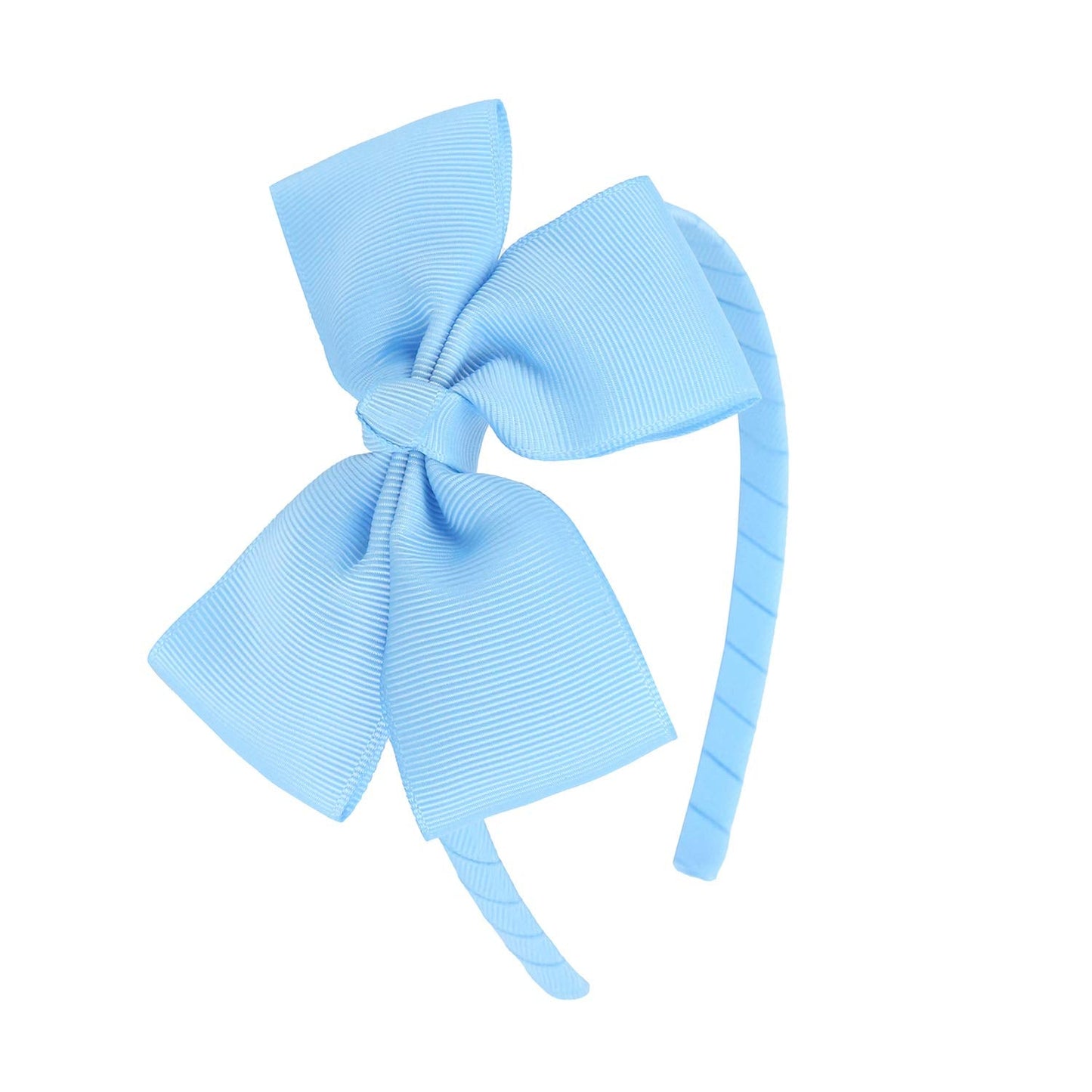 Midi Ribbon Fashion Baby Blue Headband With Big Bow For Girls, Toddlers - Grosgrain Ribbon Hair Hoop For Party, Cosplay, Costume