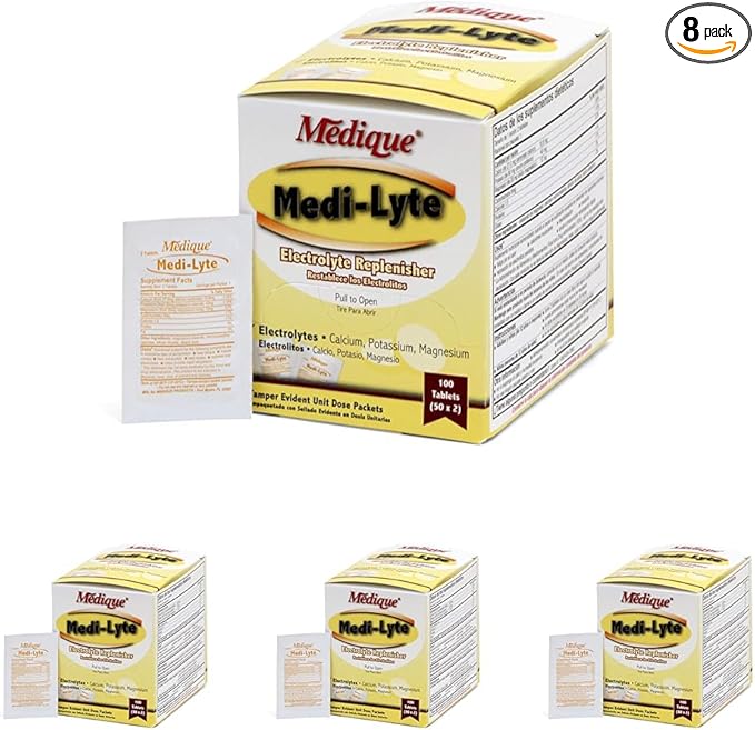Medique 03033 Medi-Lyte Electrolyte Tablets w/Potassium Chloride for Cramps, 100-Tablets (Pack of 4)